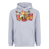 Heather Grey pomeranian coffee cups Heavyweight Hoodie - Zillion Design Studio