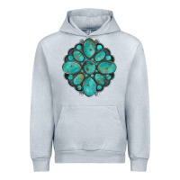 Heather Grey turquoise gemstone Urban Hoodie - Artiststas