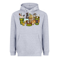 Heather Grey pitbull coffee cups Heavyweight Hoodie - Zillion Design Studio