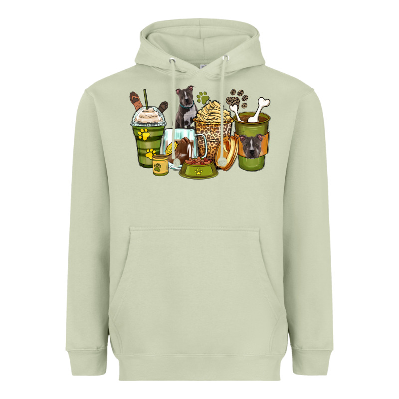 Pitbull Coffee Cups Heavyweight Hoodie by Zillion Design Studio | Teevron