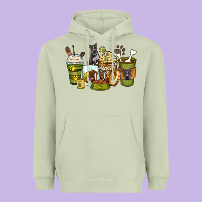 Pitbull Coffee Cups Heavyweight Hoodie Designed By Zillion Design Studio
