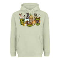 Matcha pitbull coffee cups Heavyweight Hoodie - Zillion Design Studio