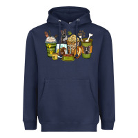 Navy pitbull coffee cups Heavyweight Hoodie - Zillion Design Studio