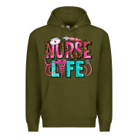 Army Green nurse life Premium Hoodie - AdoDesignShop