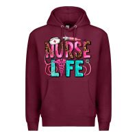 Burgundy nurse life Premium Hoodie - AdoDesignShop