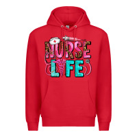 Red nurse life Premium Hoodie - AdoDesignShop