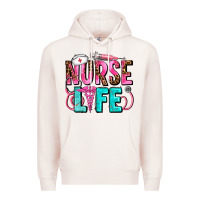 Pale Pink nurse life Premium Hoodie - AdoDesignShop