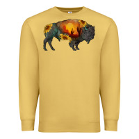 Antique Gold sunflower bison Premium Sweatshirt - RanaPortraitStore