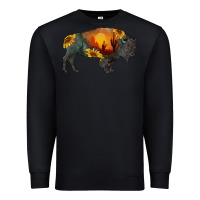 Black sunflower bison Premium Sweatshirt - RanaPortraitStore