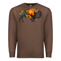 Chestnut sunflower bison Premium Sweatshirt - RanaPortraitStore