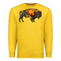 Lemon sunflower bison Premium Sweatshirt - RanaPortraitStore