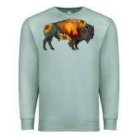 Seafoam sunflower bison Premium Sweatshirt - RanaPortraitStore
