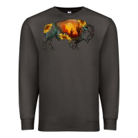 Smoke sunflower bison Premium Sweatshirt - RanaPortraitStore