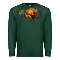Sports Green sunflower bison Premium Sweatshirt - RanaPortraitStore
