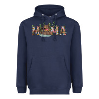 Navy mama with bear and daisy Heavyweight Hoodie - RanaPortraitStore