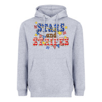 Heather Grey stars and striper billie wilder Heavyweight Hoodie - texasbilliewilder