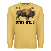 Antique Gold stay wild bison Premium Sweatshirt - RanaPortraitStore