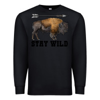 Black stay wild bison Premium Sweatshirt - RanaPortraitStore
