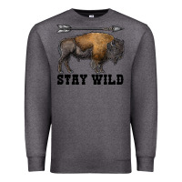 Charcoal Heather stay wild bison Premium Sweatshirt - RanaPortraitStore