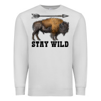 Dove Grey stay wild bison Premium Sweatshirt - RanaPortraitStore