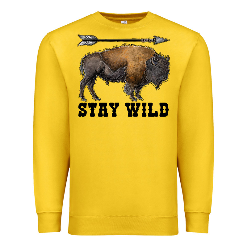 Stay Wild Bison Premium Sweatshirt by RanaPortraitStore | Teevron