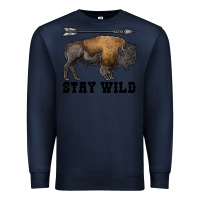 Navy stay wild bison Premium Sweatshirt - RanaPortraitStore
