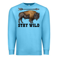 Ocean Blue stay wild bison Premium Sweatshirt - RanaPortraitStore