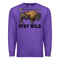 Purple stay wild bison Premium Sweatshirt - RanaPortraitStore