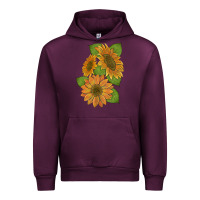 Mauve Wine sunflowers Urban Hoodie - Artiststas