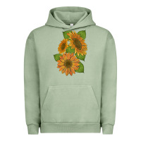 Pigment Oil Green sunflowers Urban Hoodie - Artiststas