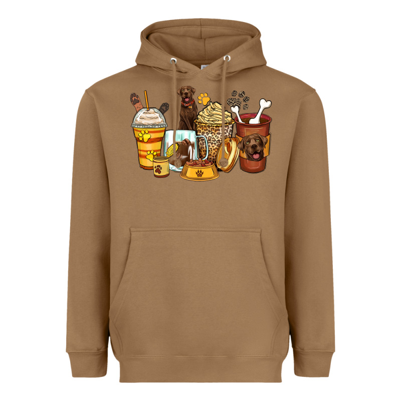 Labrador Retriever Coffee Cups Heavyweight Hoodie by Zillion Design Studio | Teevron