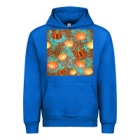 Cobalt plaid fall pumpkin seamless Urban Hoodie - AdoDesignShop