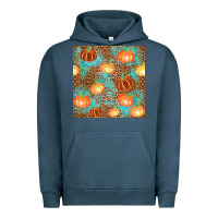 Pigment Midnight Navy plaid fall pumpkin seamless Urban Hoodie - AdoDesignShop