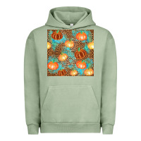 Pigment Oil Green plaid fall pumpkin seamless Urban Hoodie - AdoDesignShop
