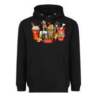 Black labradoodle coffee cups Heavyweight Hoodie - Zillion Design Studio