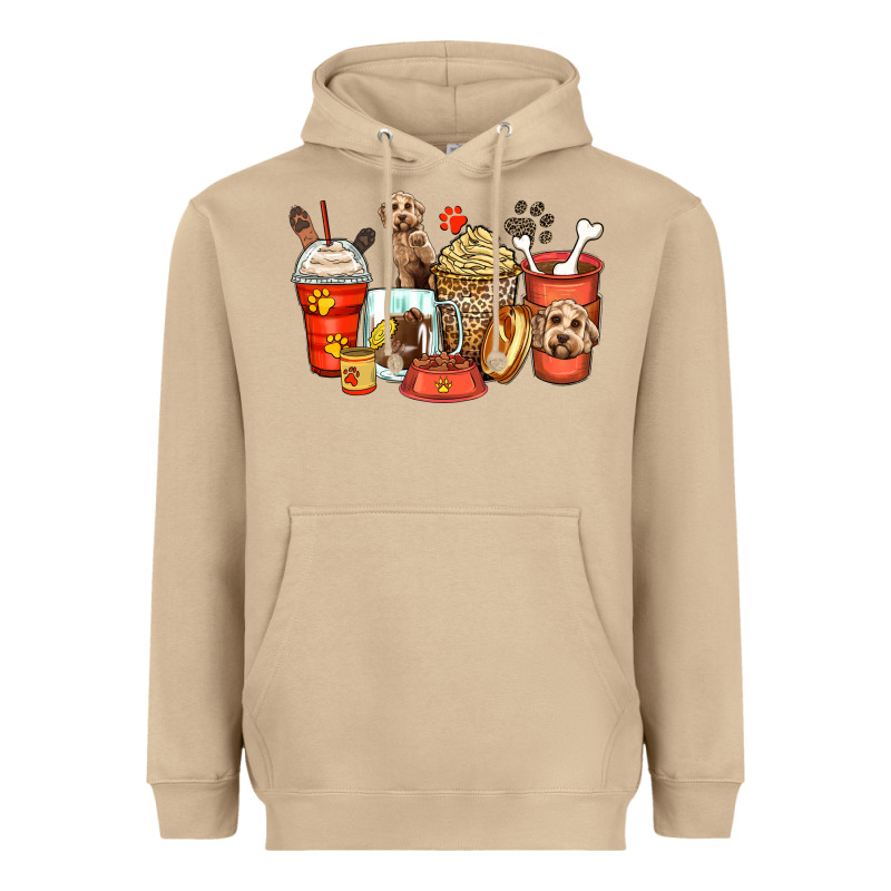 Labradoodle Coffee Cups Heavyweight Hoodie by Zillion Design Studio | Teevron