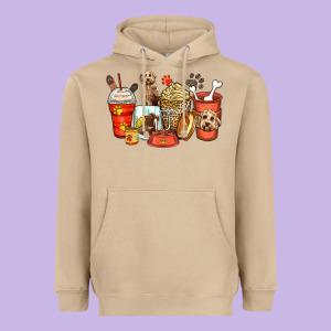 Labradoodle Coffee Cups Heavyweight Hoodie Designed By Zillion Design Studio