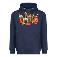 Navy labradoodle coffee cups Heavyweight Hoodie - Zillion Design Studio