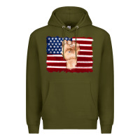 Army Green american flag with hand Premium Hoodie - Artiststas
