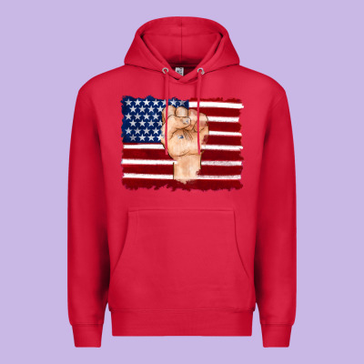 American Flag With Hand Premium Hoodie Designed By Artiststas