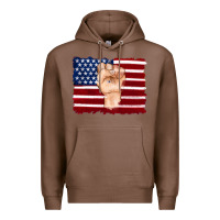 Chestnut american flag with hand Premium Hoodie - Artiststas