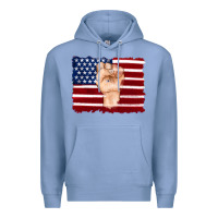 Colony Blue american flag with hand Premium Hoodie - Artiststas