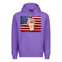 Purple american flag with hand Premium Hoodie - Artiststas