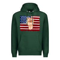 Sports Green american flag with hand Premium Hoodie - Artiststas