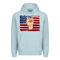 Blue Mist american flag with hand Premium Hoodie - Artiststas