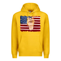 Lemon american flag with hand Premium Hoodie - Artiststas