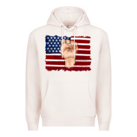 Pale Pink american flag with hand Premium Hoodie - Artiststas