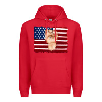Red american flag with hand Premium Hoodie - Artiststas
