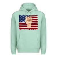 Seafoam american flag with hand Premium Hoodie - Artiststas