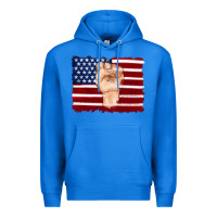 True Royal american flag with hand Premium Hoodie - Artiststas